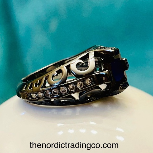 Women’s Black Sapphire Enchanting Black Gold Plate - Picture 3 of 5